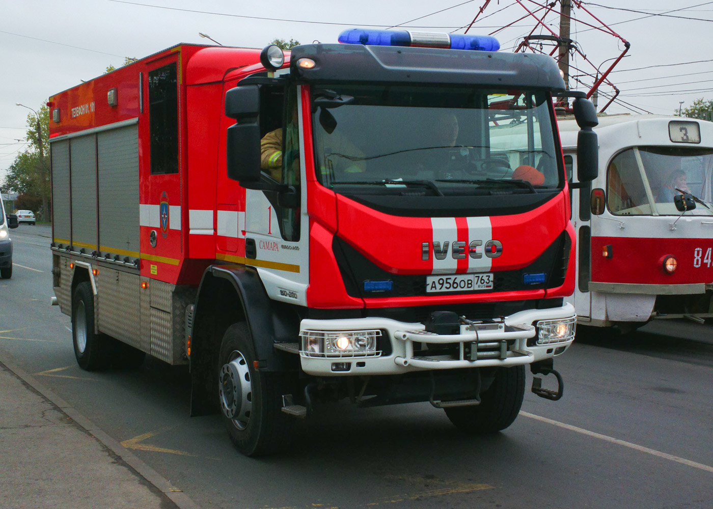 Пожарная автоцистерна АЦ 3,2-40/4 (IVECO-AMT) #А956ОВ763. Самара, Партизанская улица