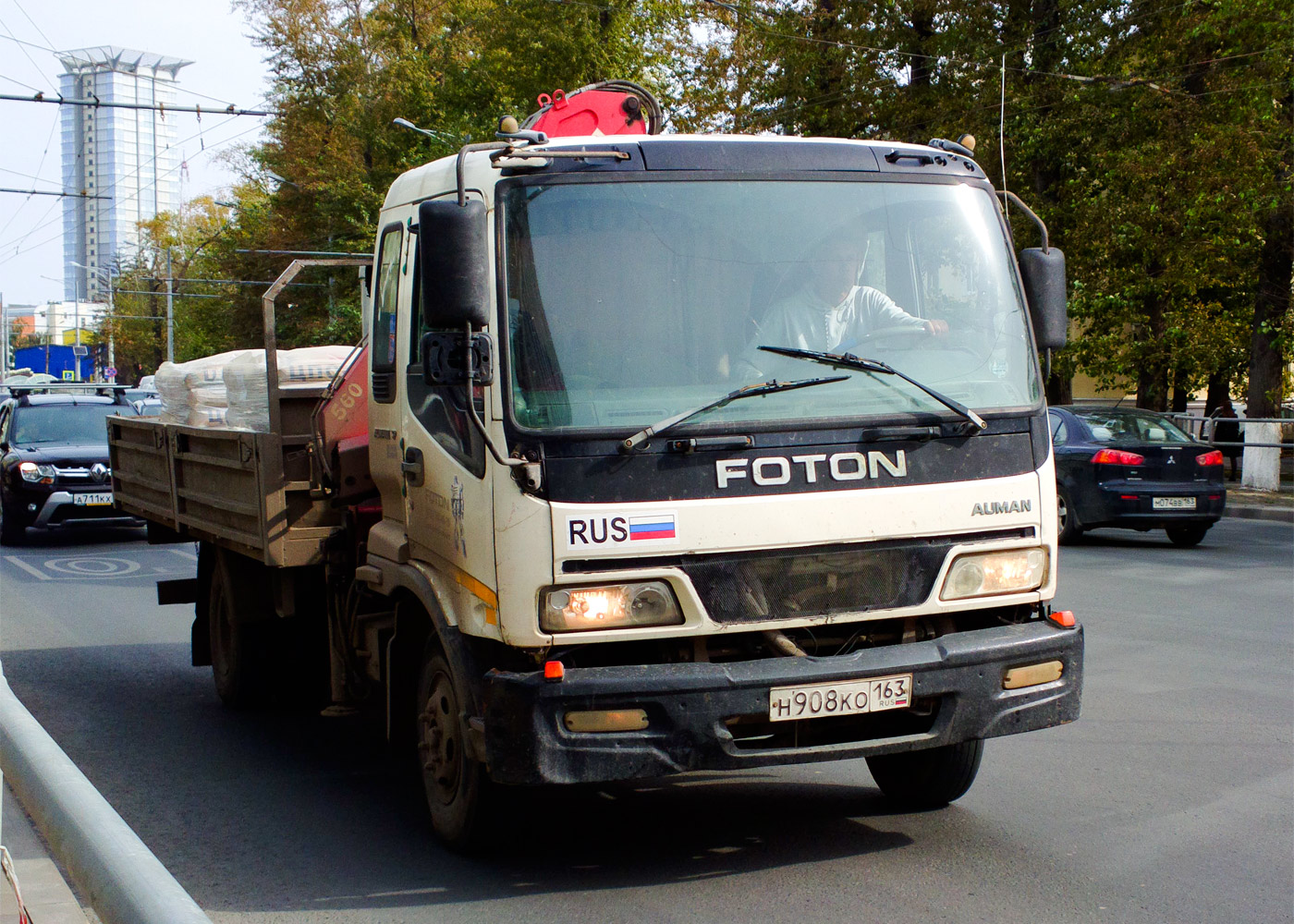 КМУ на шасси Foton Auman BJ10 #Н908КО163. Самара, Московское шоссе