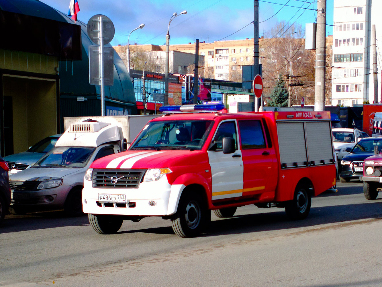 Автомобиль первой помощи АПП-0.3-0.5 на базе УАЗ-236324 #В486СХ763. г. Самара, пр. Кирова