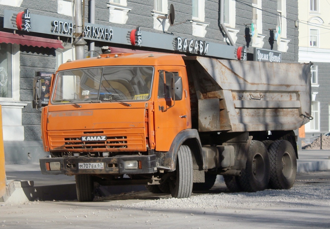 Самосвал КамАЗ-5511 #М 707 ЕА 67. г. Псков, Октябрьская пл.
