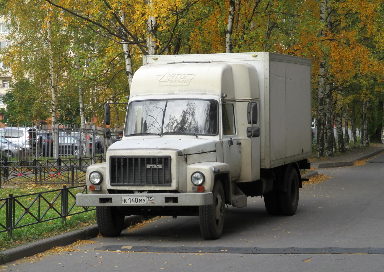 Рефркжираторный фургон Автомаш-2834FS на шасси ГАЗ-3309 #К140МУ35. г. Санкт-Петербург, улица Коллонтай